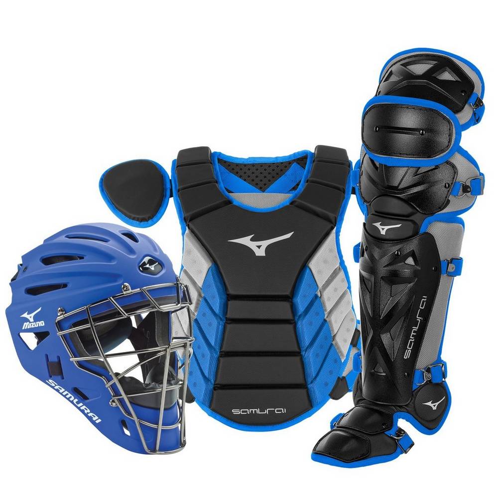 Mens Mizuno Samurai Adult 15" Boxed Baseball Catchers Gear Set Black/Royal Philippines (WBHCEL647)